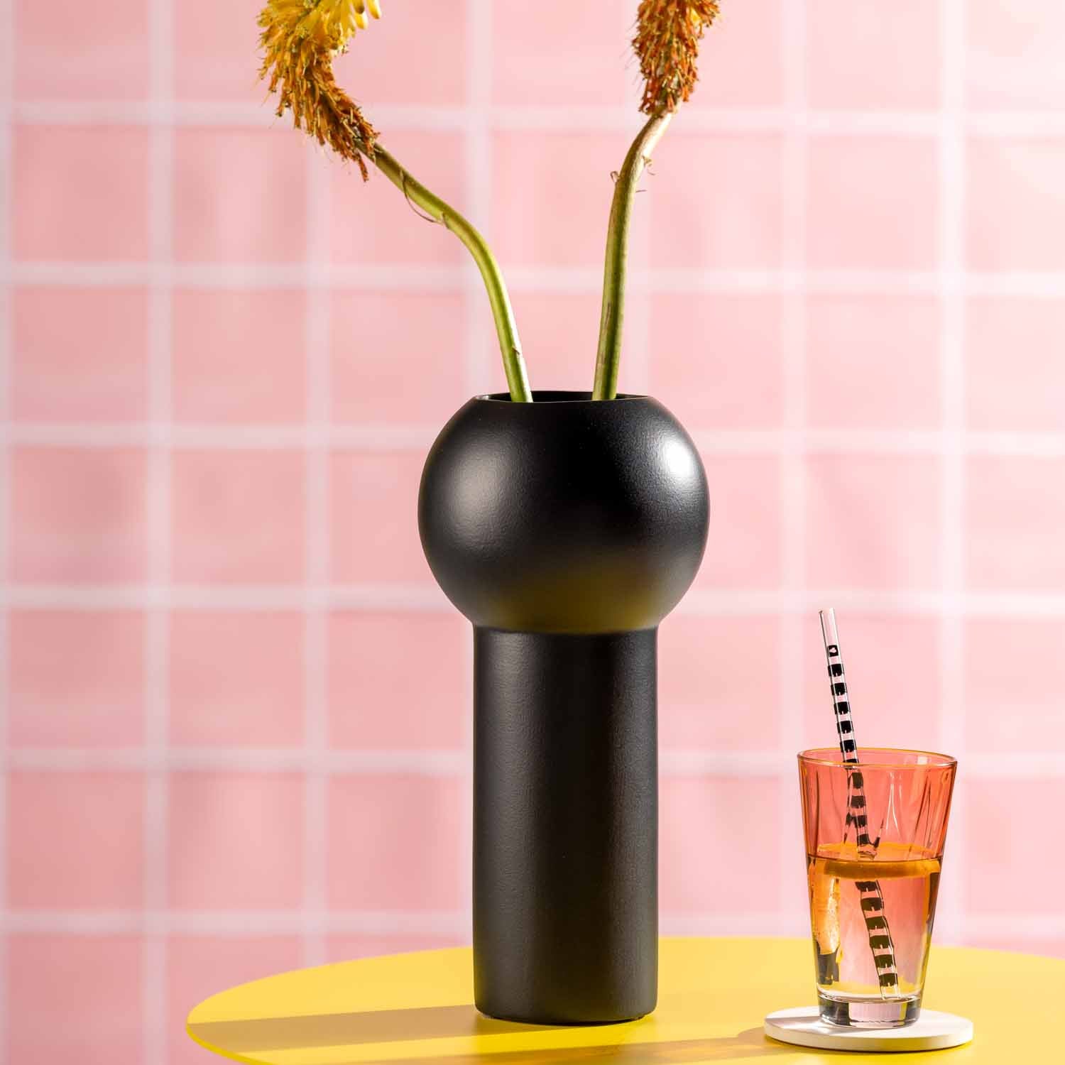 leonardo-brera-vase-c-ramique-noir-31-cm-fait-main image 4