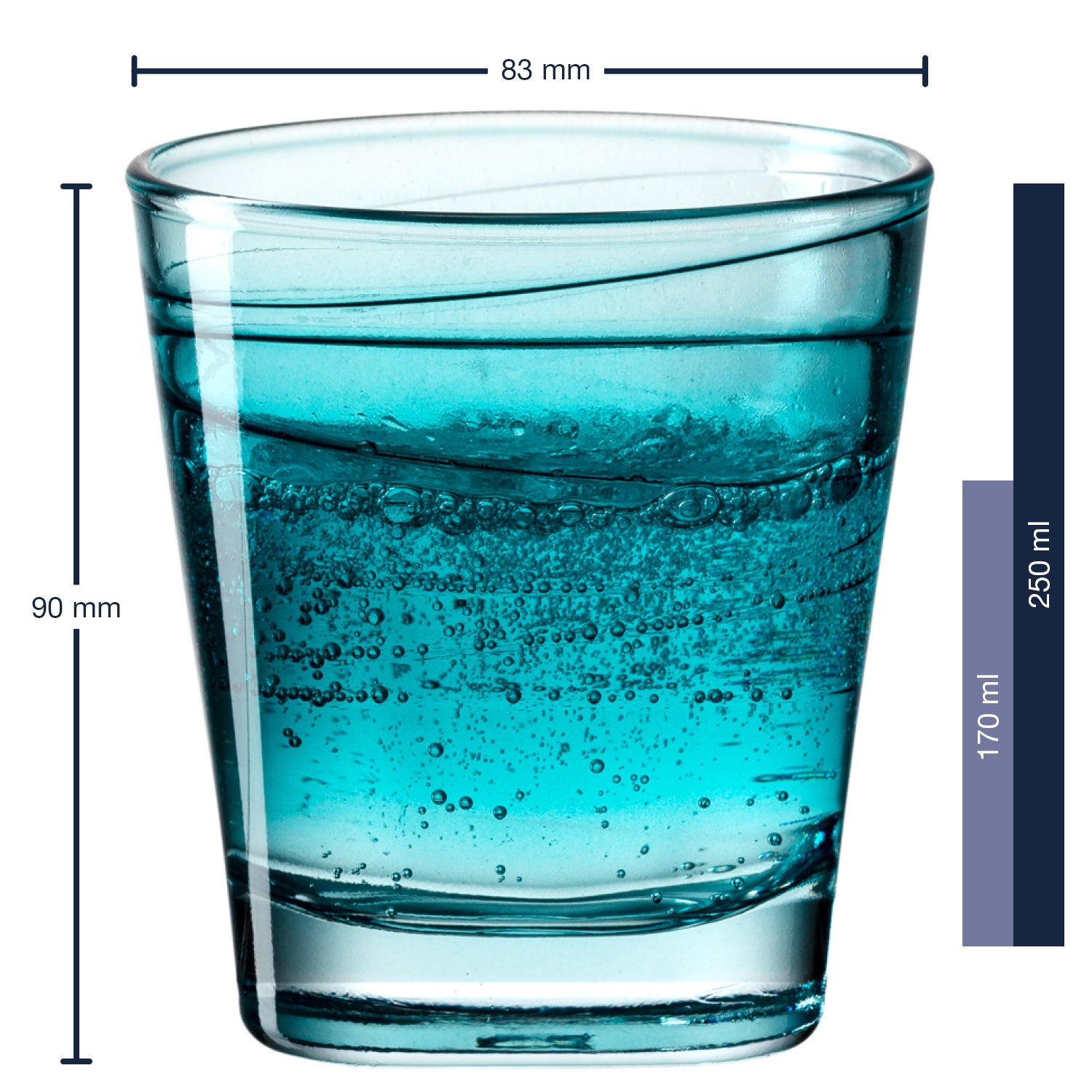 leonardo-vario-struttura-verre-250-ml-turquoise-lot-6 image 2