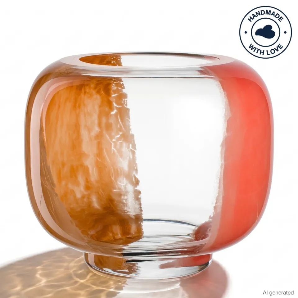 leonardo-cipria-due-vase-verre-26-cm-abricot image 1