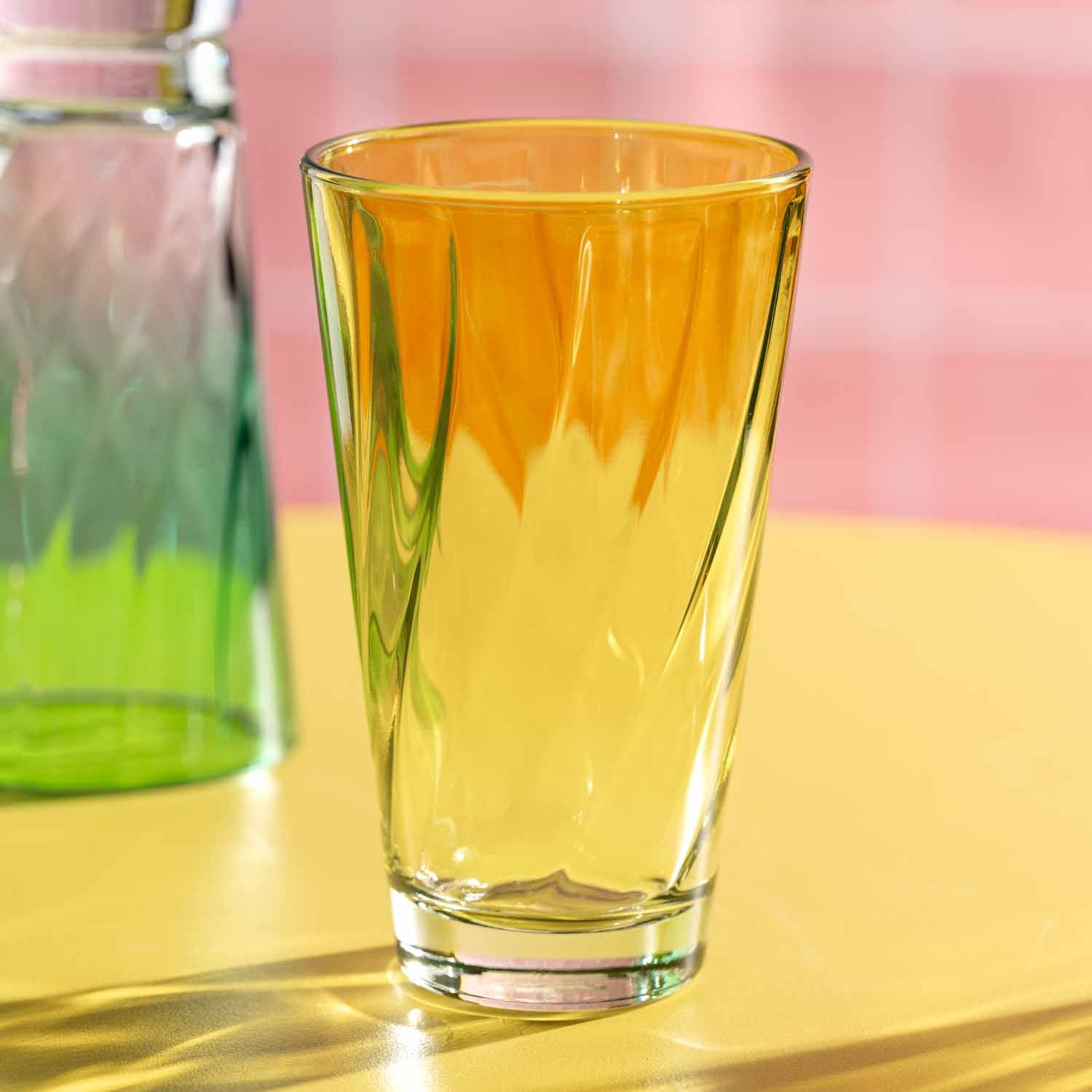 leonardo-twist-verre-eau-300-ml-jaune-lot-de-4-torsad image 3