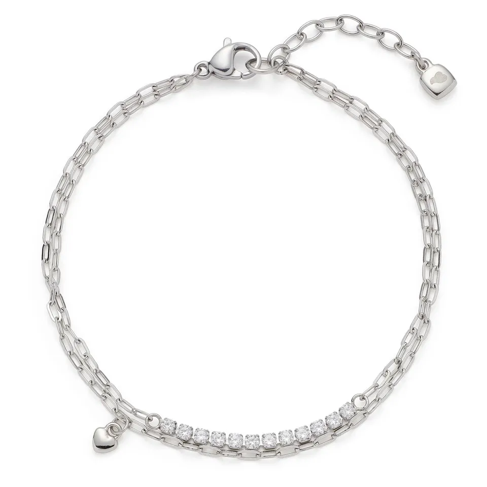 leonardo-tini-bracelet-acier-coeur-zirconia image 1