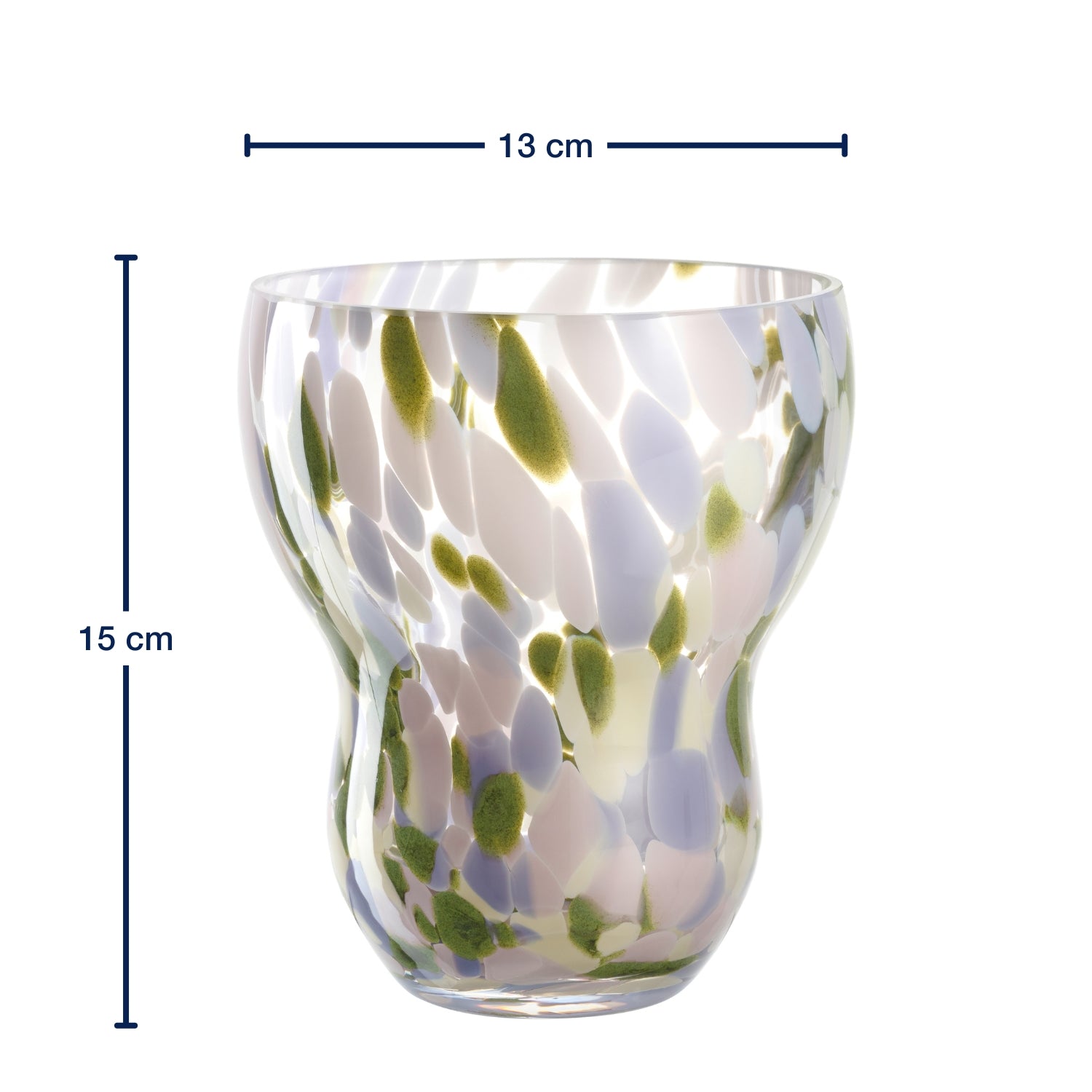 leonardo-vivace-vase-verre-15-cm-multicolore-pois image 2