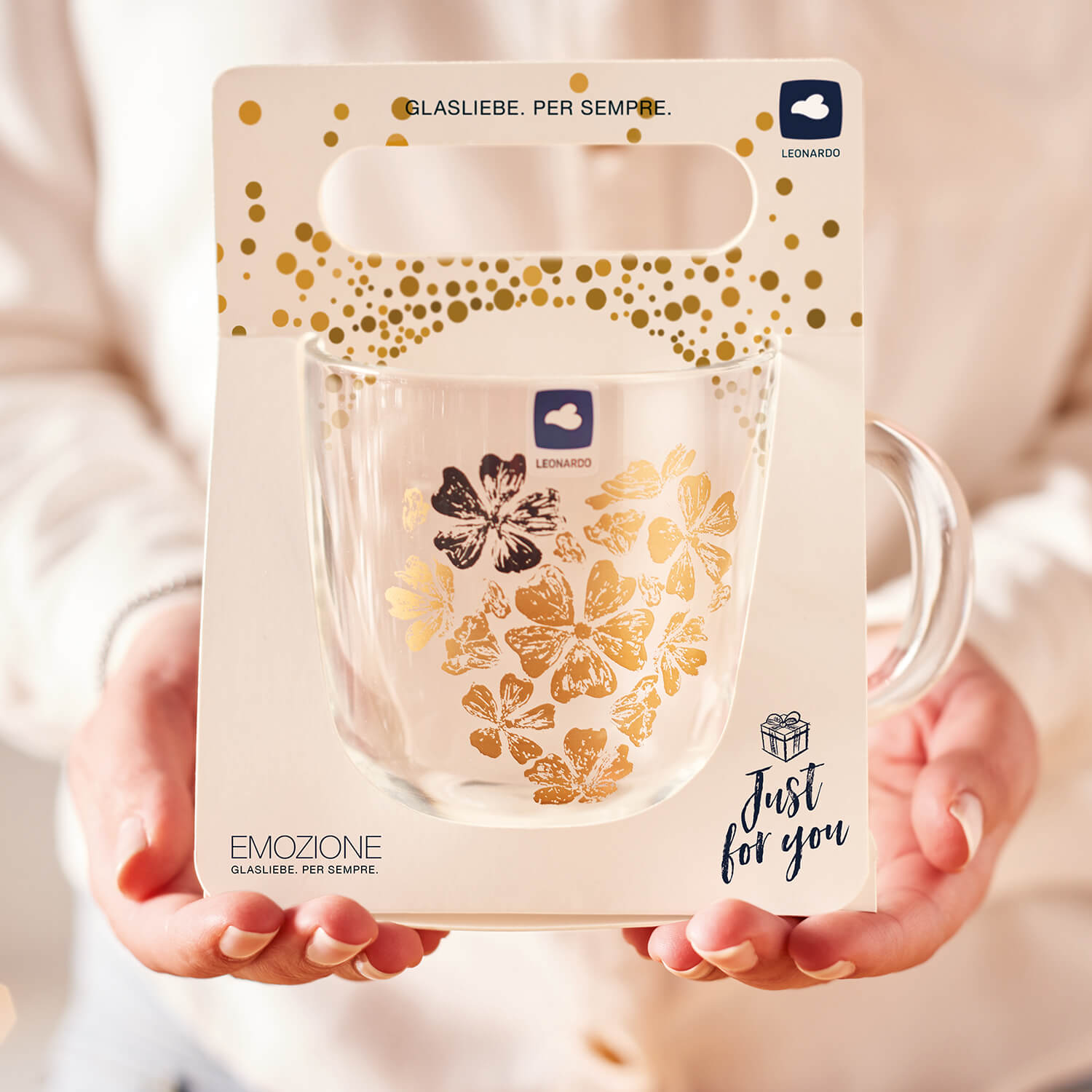 leonardo-emozione-tasse-en-verre-400-ml-c-ur-fleurs-dor image 5