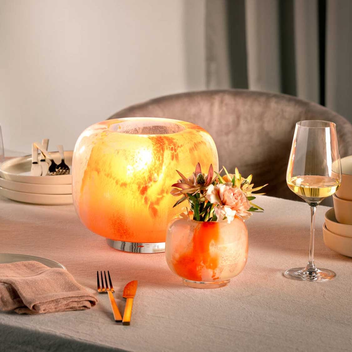 leonardo-cipria-due-vase-verre-20-cm-orange-bleu image 6