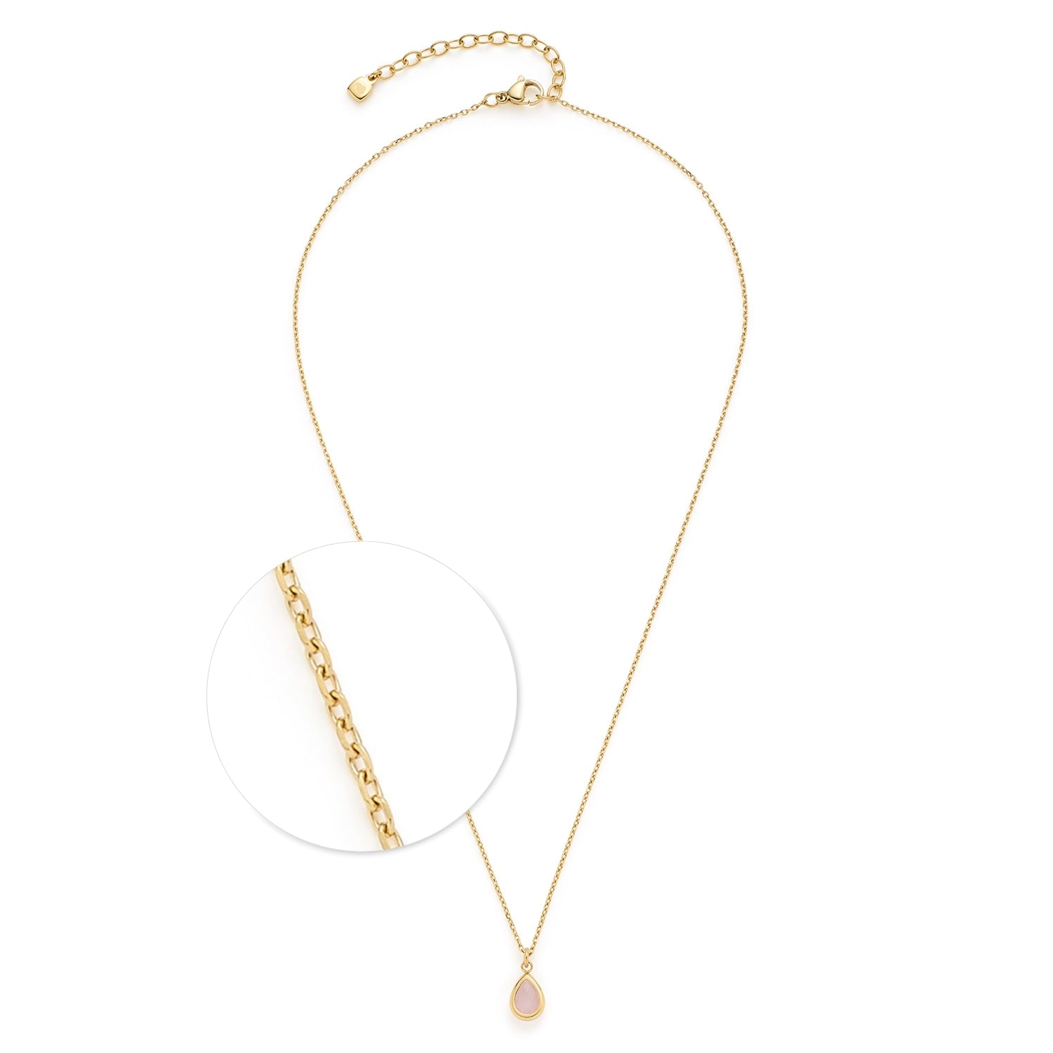 leonardo-rosy-collier-42-cm-dor-pendentif-rose image 1