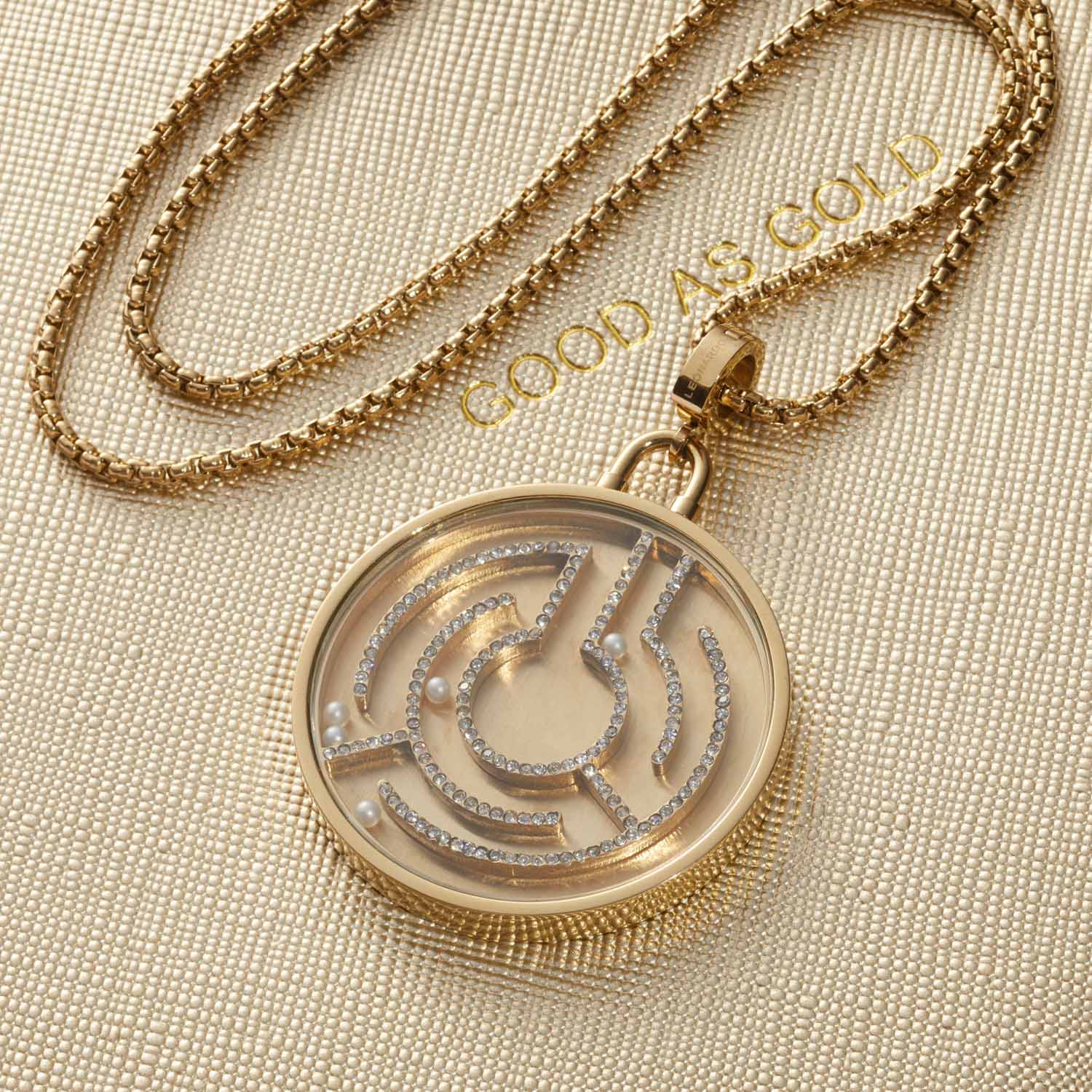 leonardo-joy-collier-long-dor-pendentif-labyrinthe-80-cm image 4