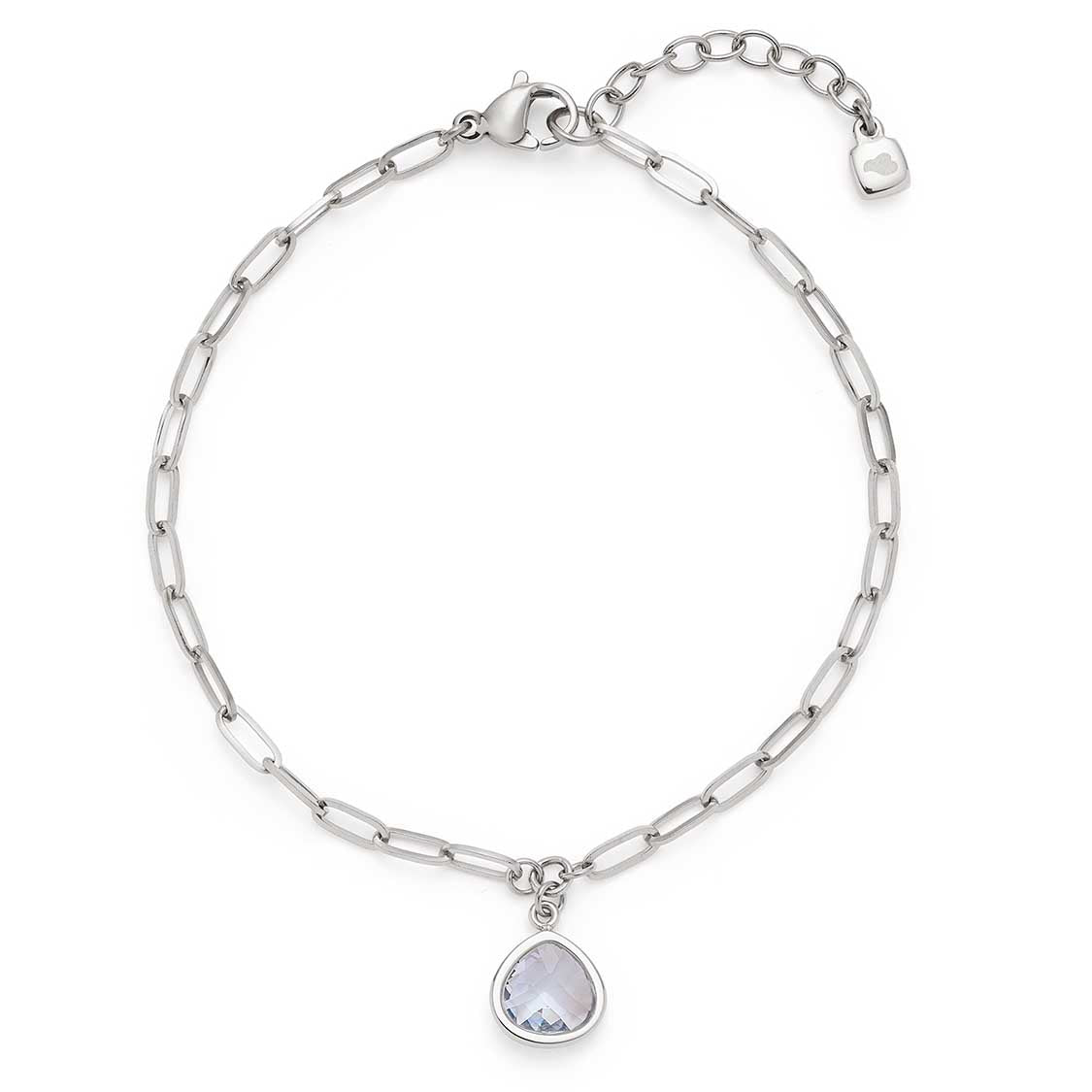 leonardo-indra-bracelet-bleu-chaine-paperclip-verre image 1