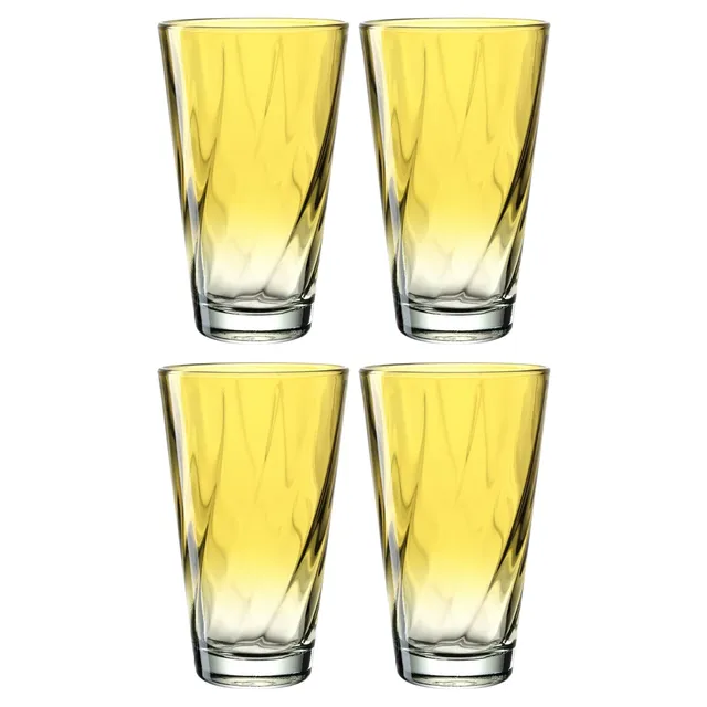 leonardo-twist-verre-eau-300-ml-jaune-lot-de-4-torsad image 1