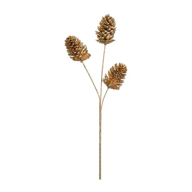 leonardo-capanna-branche-d-corative-61-cm-dor-pommes-pin image 1
