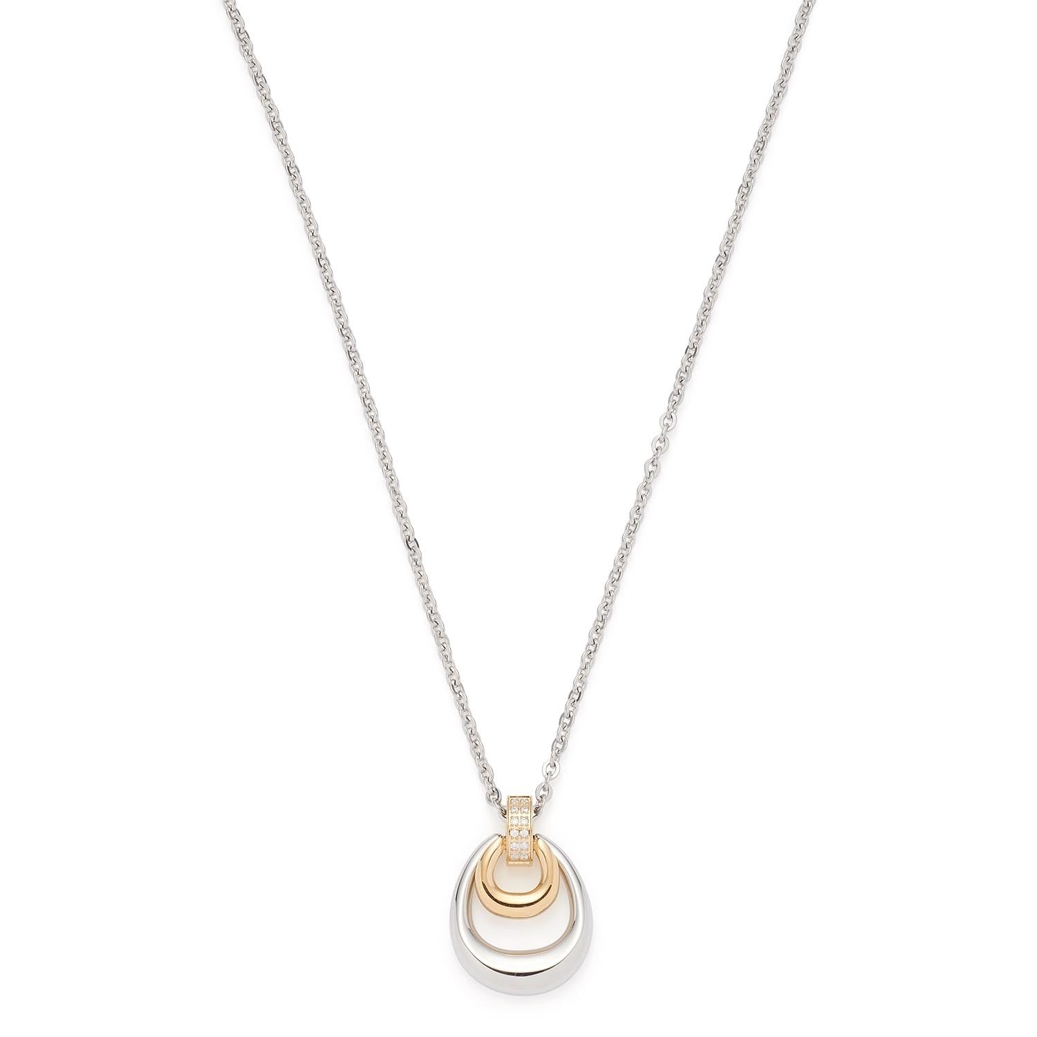 leonardo-livia-collier-pendentif-bicolore-45-cm-zircon image 5