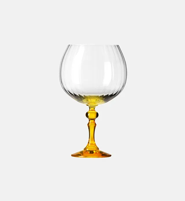 krosno-bubble-verre-gin-660-ml-pied-jaune-stri image 1