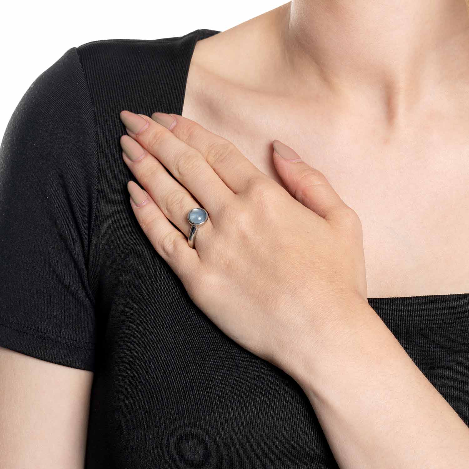 leonardo-bea-bague-cocktail-bleu-gris-taille-20 image 3