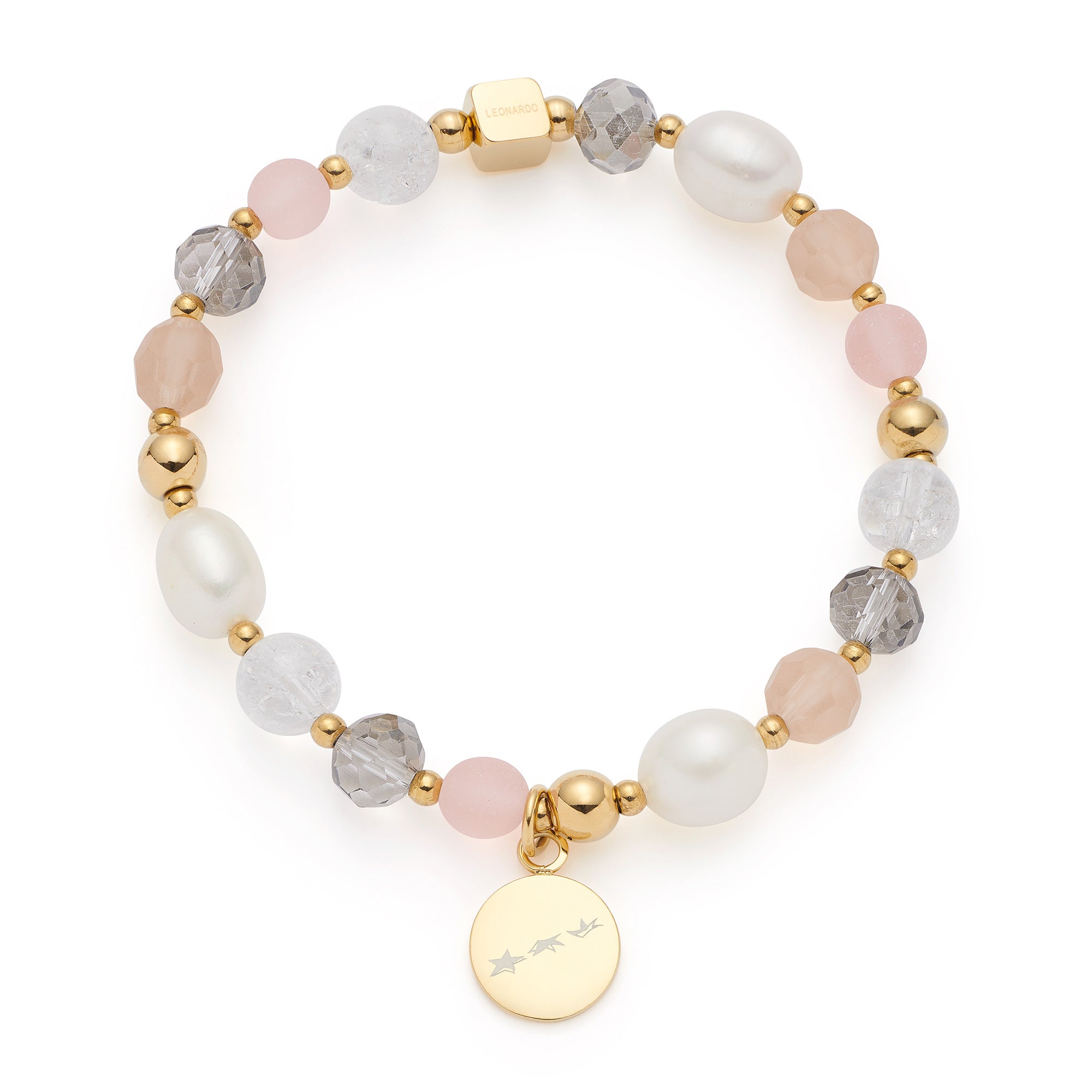 leonardo-hope-bracelet-perles-dor-ros-lastique image 1