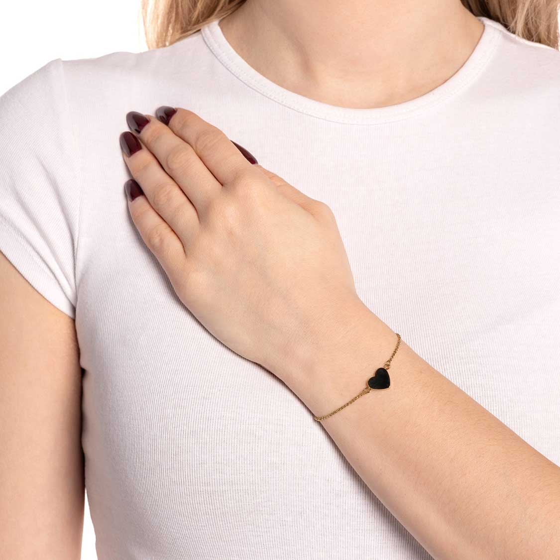 leonardo-kelly-bracelet-dor-coeur-gravable-acier image 3