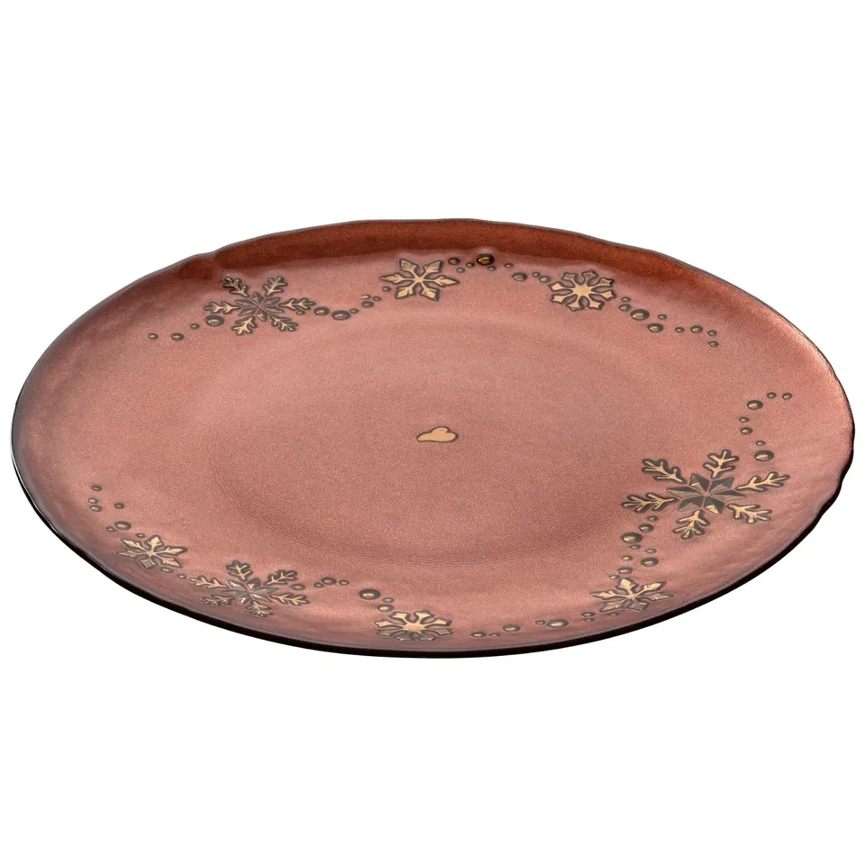 leonardo-autentico-assiette-rouge-27-cm-flocon-or-noel image 1