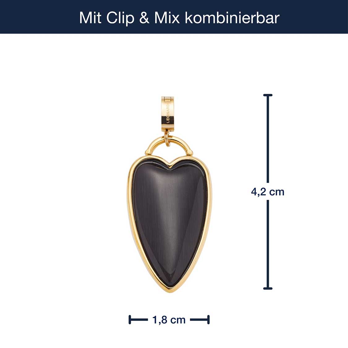 leonardo-hanna-clip-mix-pendentif-c-ur-noir-dor image 4