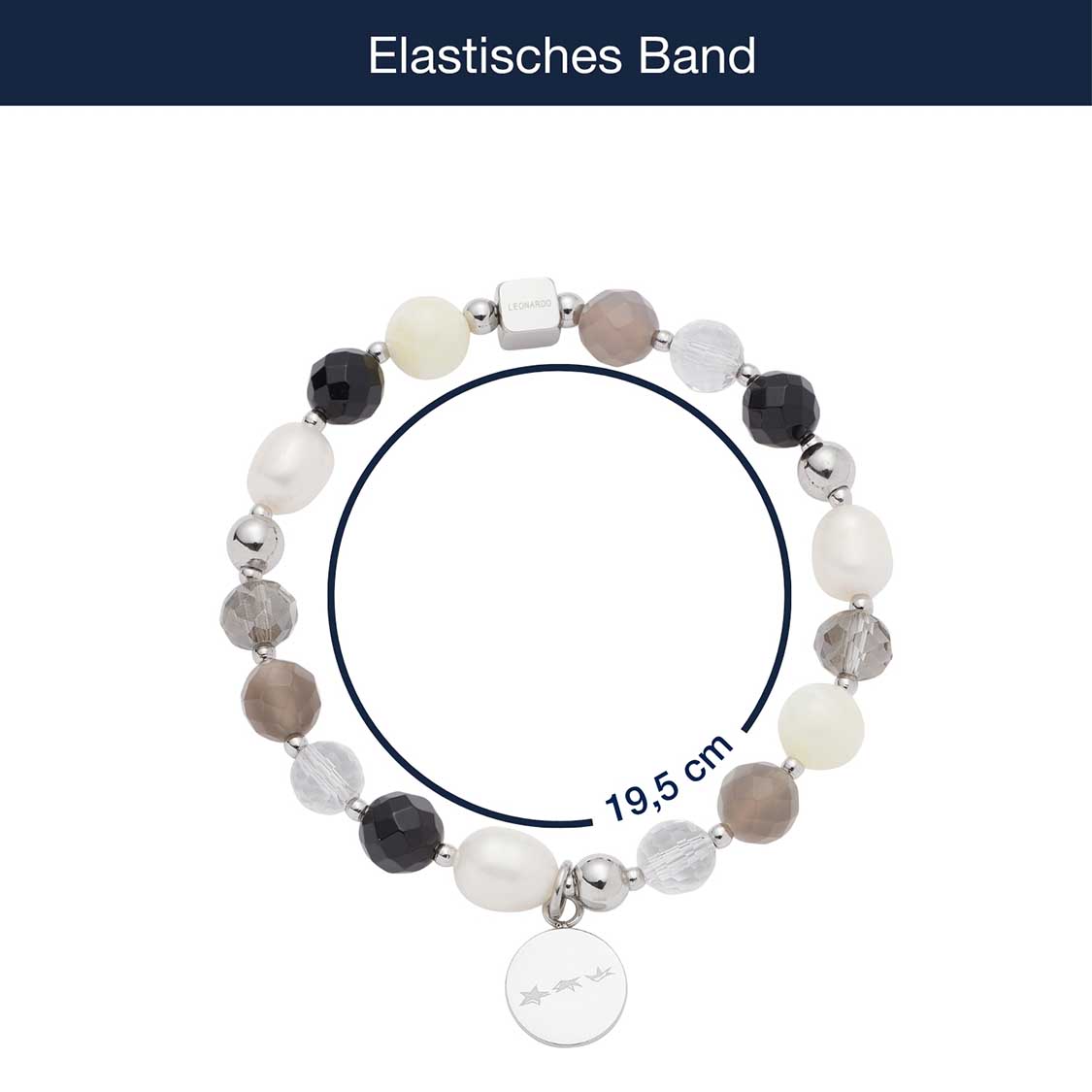 leonardo-hope-bracelet-perles-gris-argent-lastique image 4