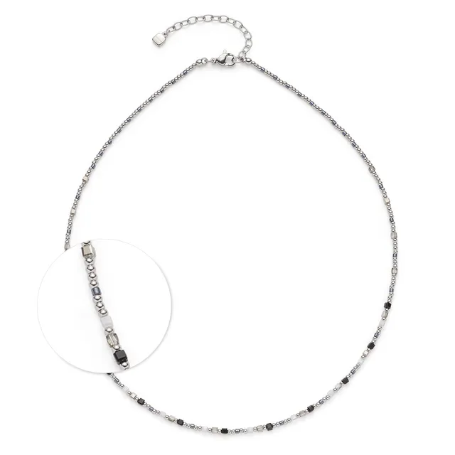 leonardo-lizo-collier-perles-noir-blanc-42-cm image 1