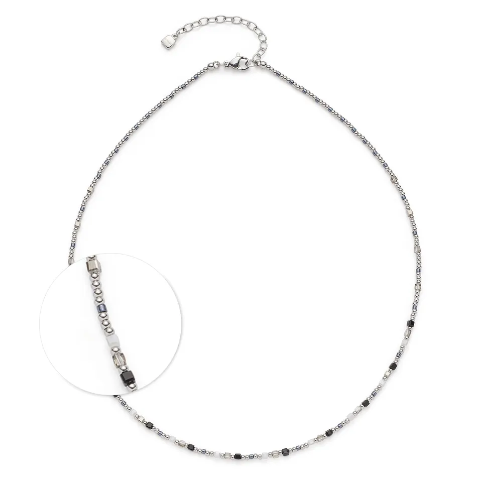 leonardo-lizo-collier-perles-noir-blanc-42-cm image 1
