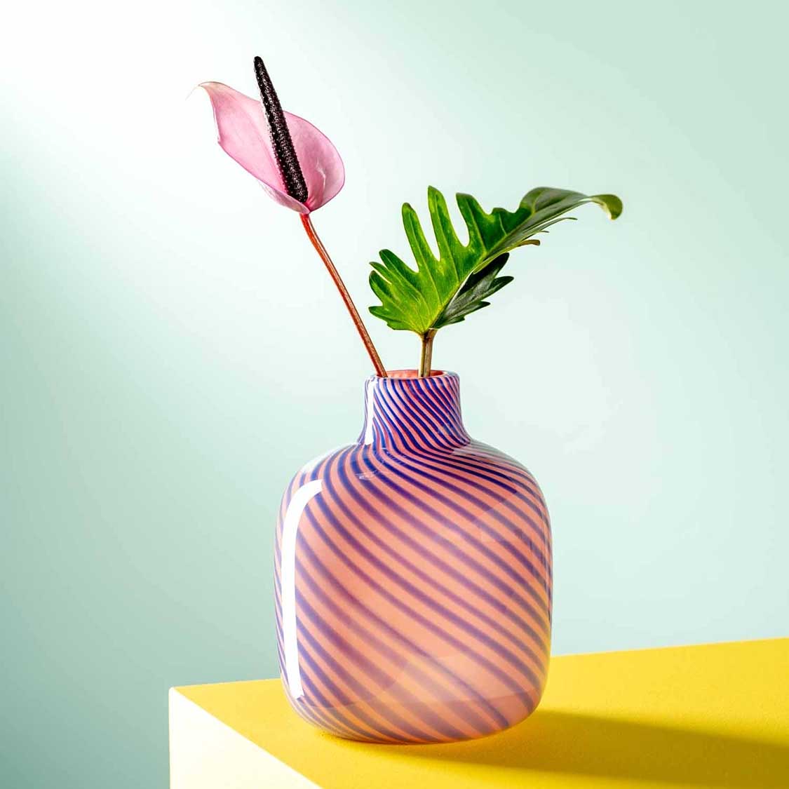 leonardo-filo-colori-vase-rose-16-cm-verre-fait-main image 2