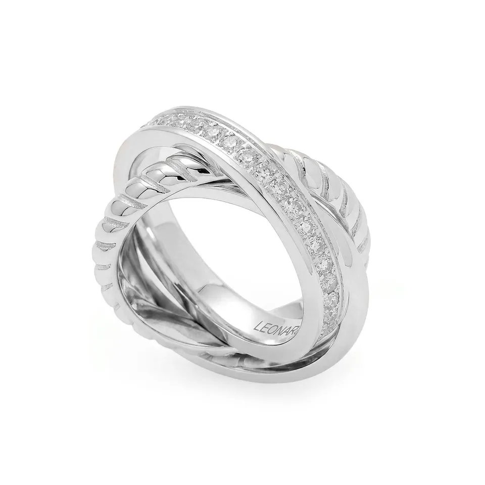 leonardo-vera-bague-triple-acier-zirconia-taille-19 image 1
