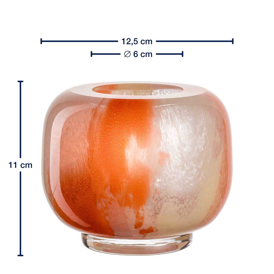 leonardo-cipria-due-vase-boule-11-cm-orange-cr-me image 3
