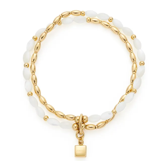 leonardo-welda-bracelet-dor-double-rang-nacre image 1