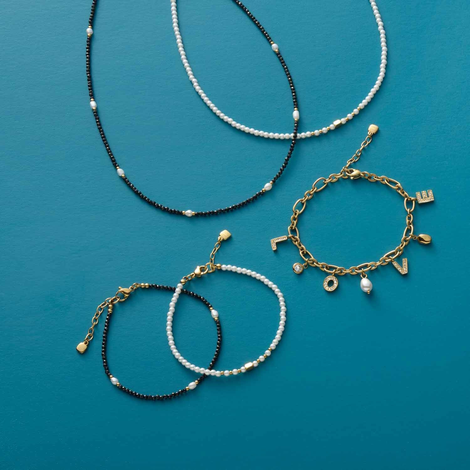 leonardo-ciao-nola-bracelet-dor-perles-noires image 2