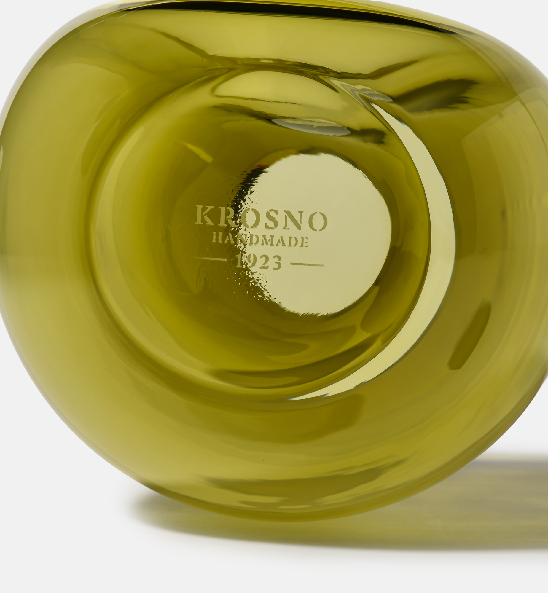 krosno-flow-vase-cristal-20-cm-vert-olive image 4