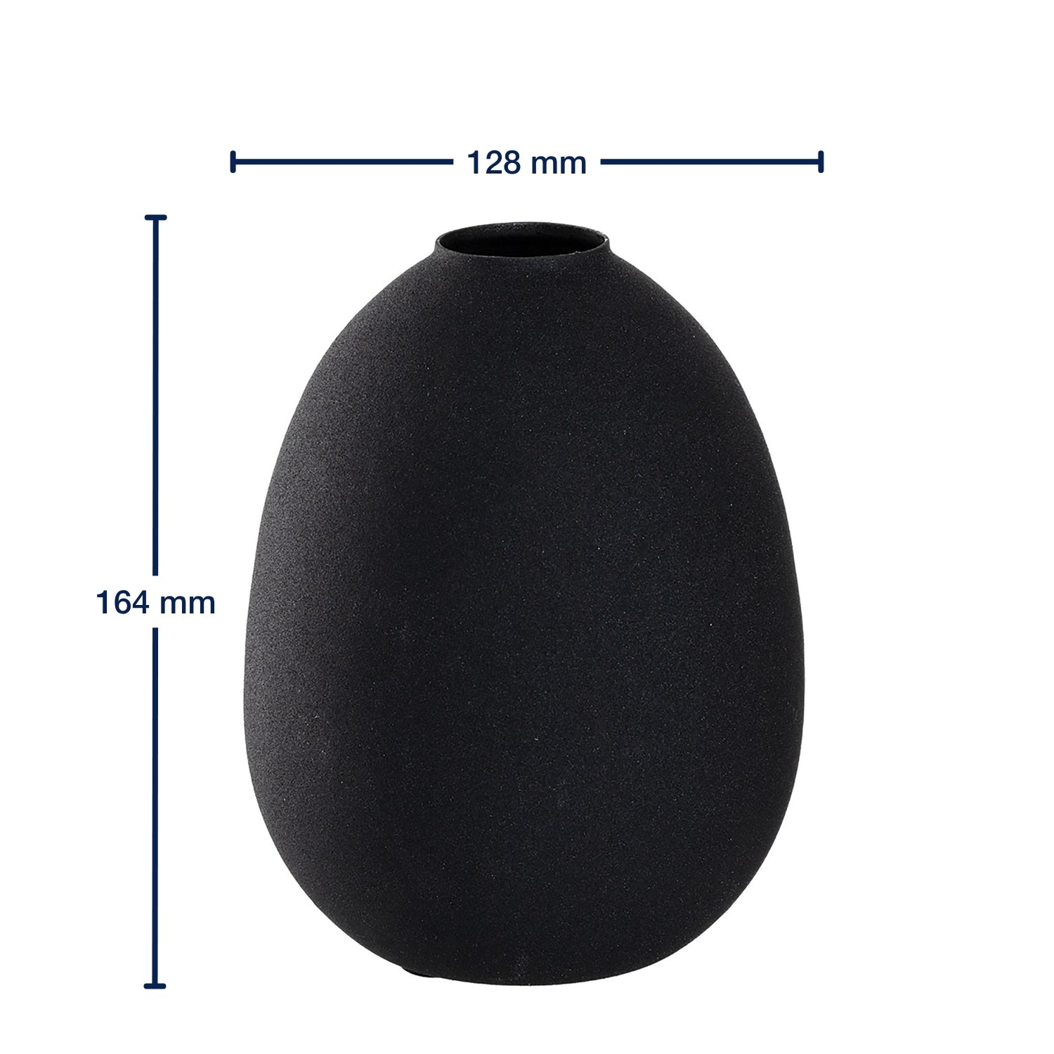 leonardo-casolare-vase-16-cm-noir-m-tal-ovale image 3