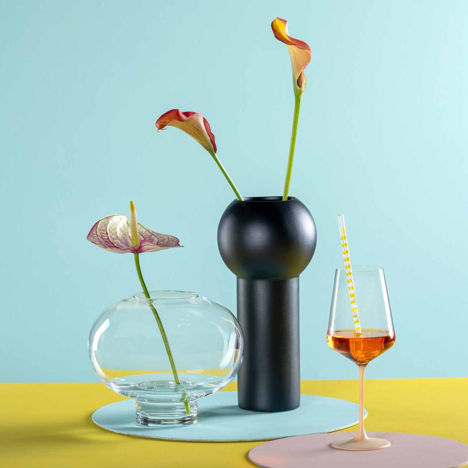 leonardo-brera-vase-c-ramique-noir-31-cm-fait-main image 3