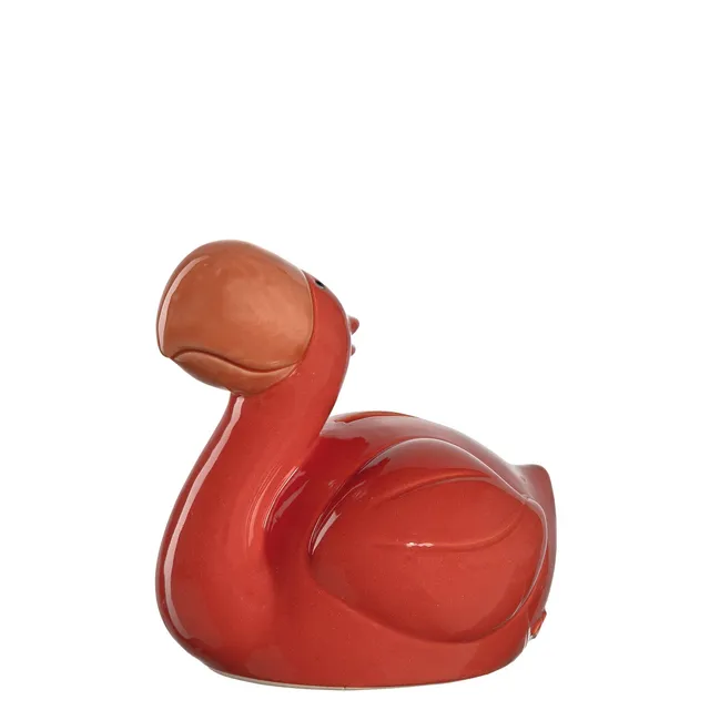 leonardo-bambini-tirelire-flamant-rose-12-cm-rouge-verre image 1