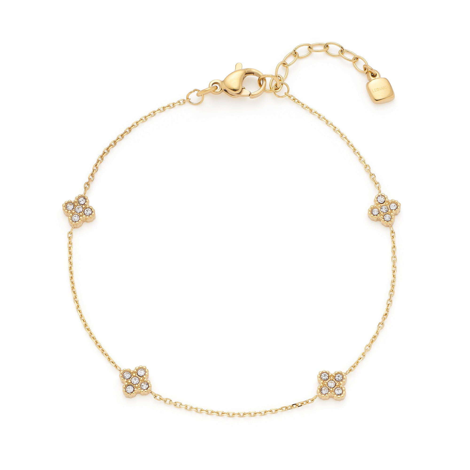 leonardo-ciao-lisette-bracelet-dor-fleurs-zirconia image 1