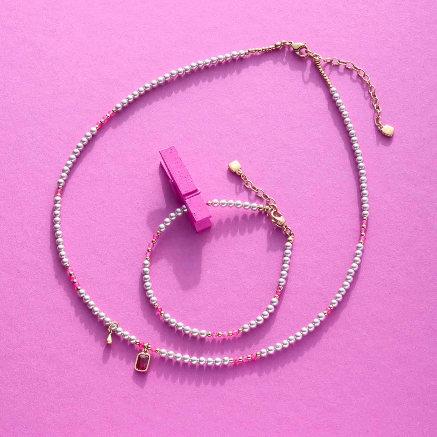 leonardo-ciao-pinky-bracelet-dor-perles-roses image 6