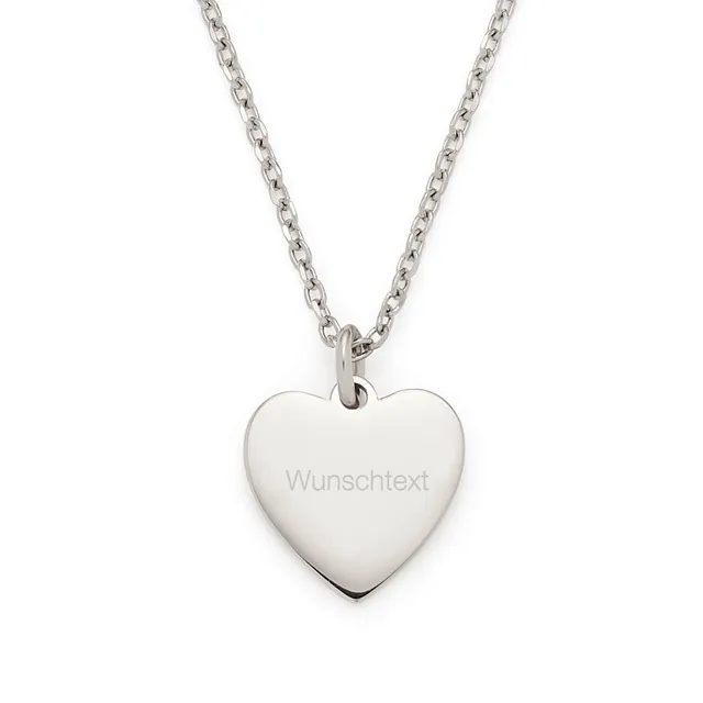 leonardo-coletta-collier-argent-42-cm-coeur-gravure image 1