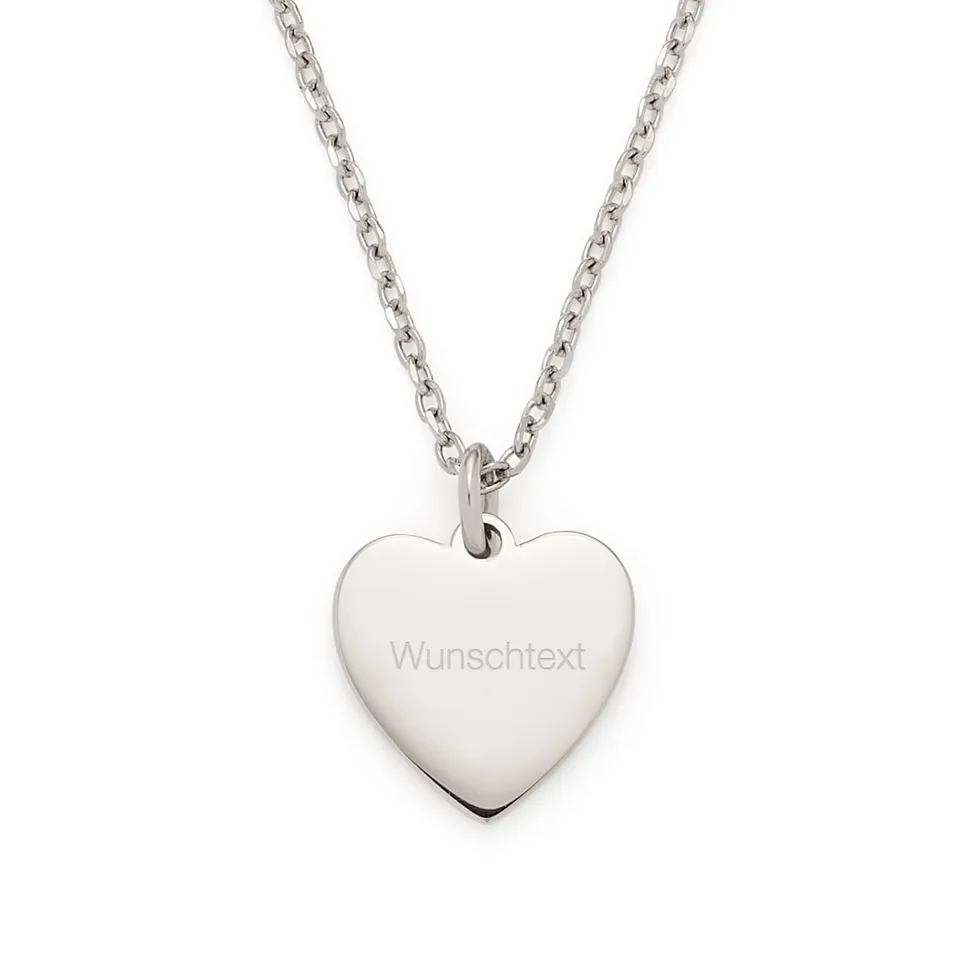 leonardo-coletta-collier-argent-42-cm-coeur-gravure image 1