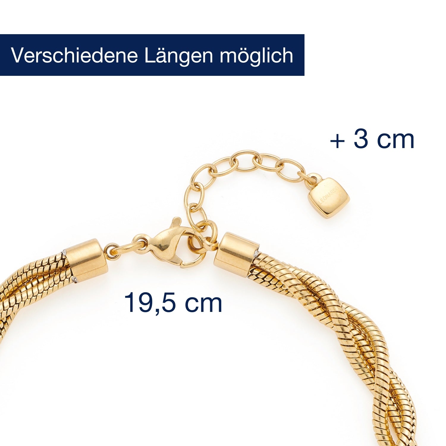 leonardo-sue-bracelet-dor-corde-acier-femme image 3