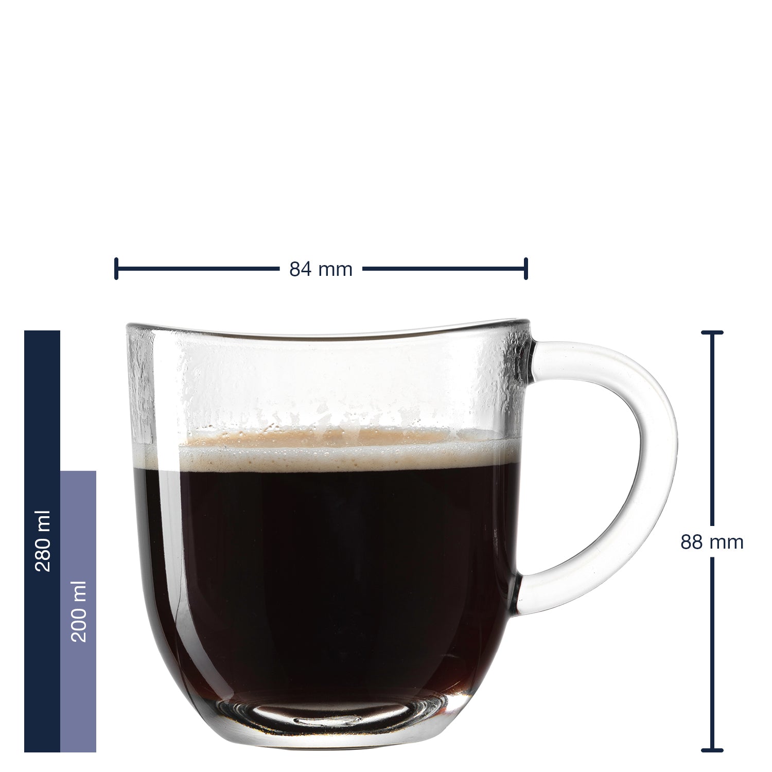 leonardo-napoli-tasse-verre-280-ml-lot-6-transparent image 2