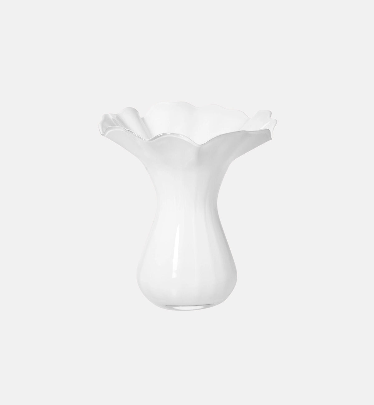 krosno-ruffled-vase-blanc-28-cm-opale image 1