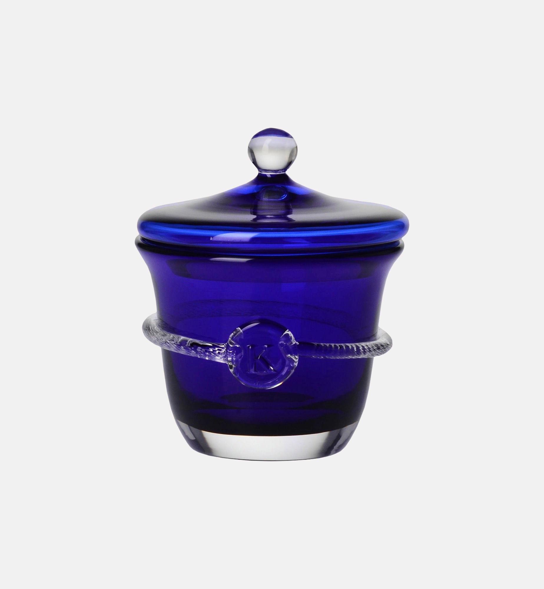 krosno-aurelia-sucrier-cristal-cobalt-avec-couvercle-fait-main image 1