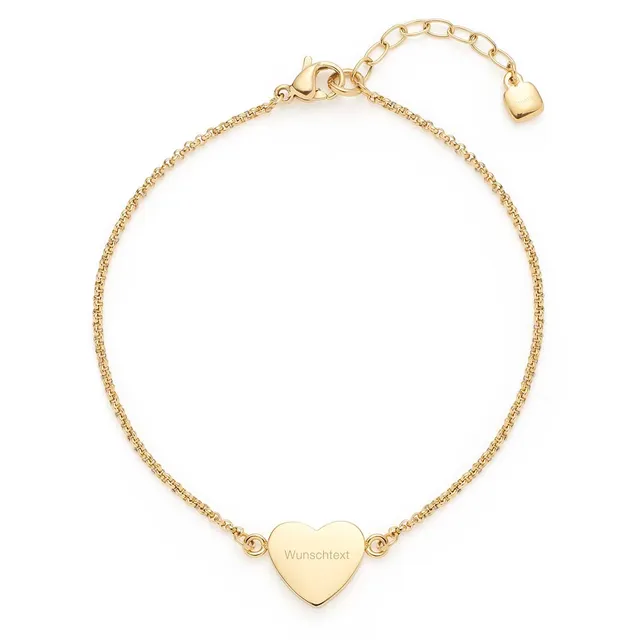 leonardo-kelly-bracelet-dor-coeur-gravable-acier image 1