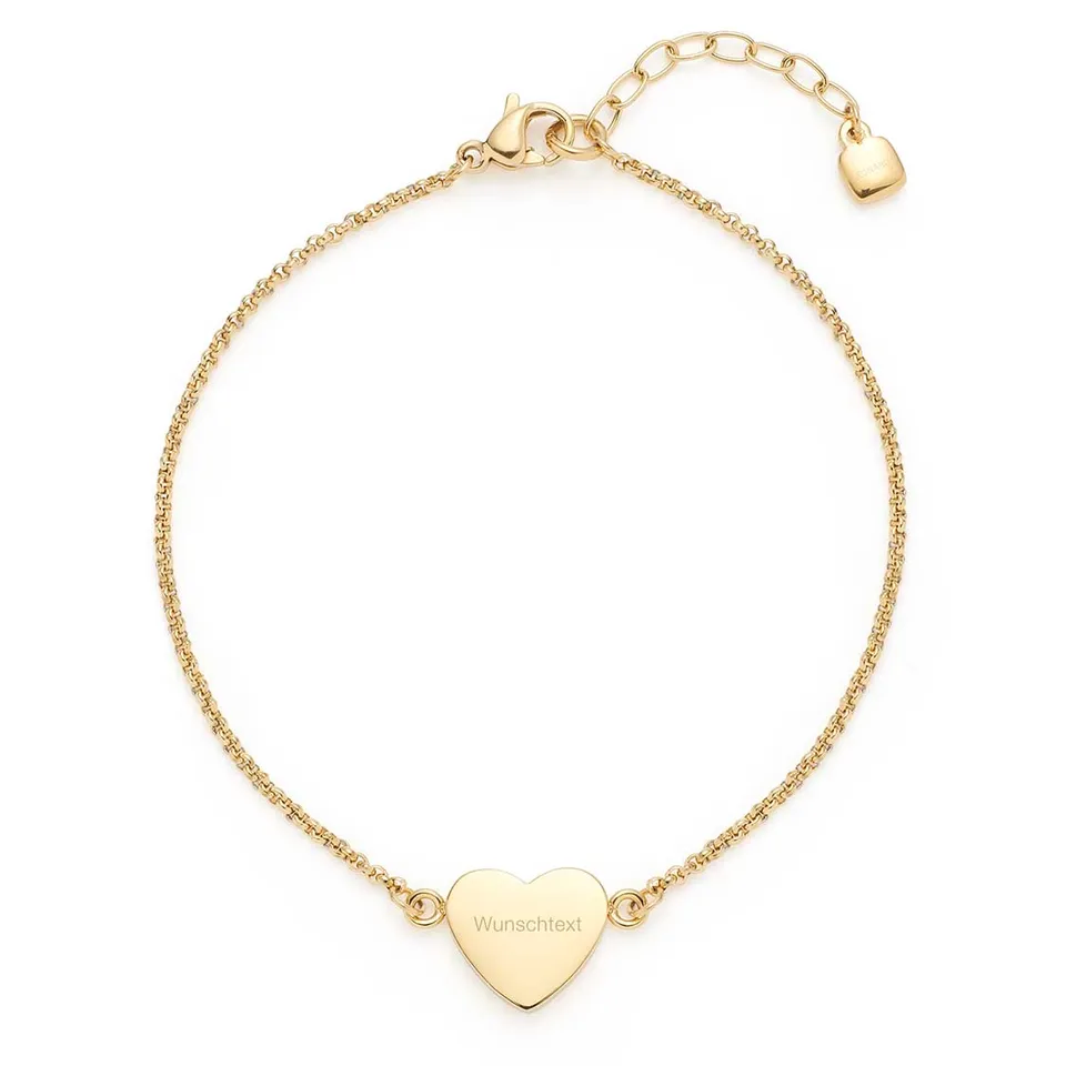 leonardo-kelly-bracelet-dor-coeur-gravable-acier image 1
