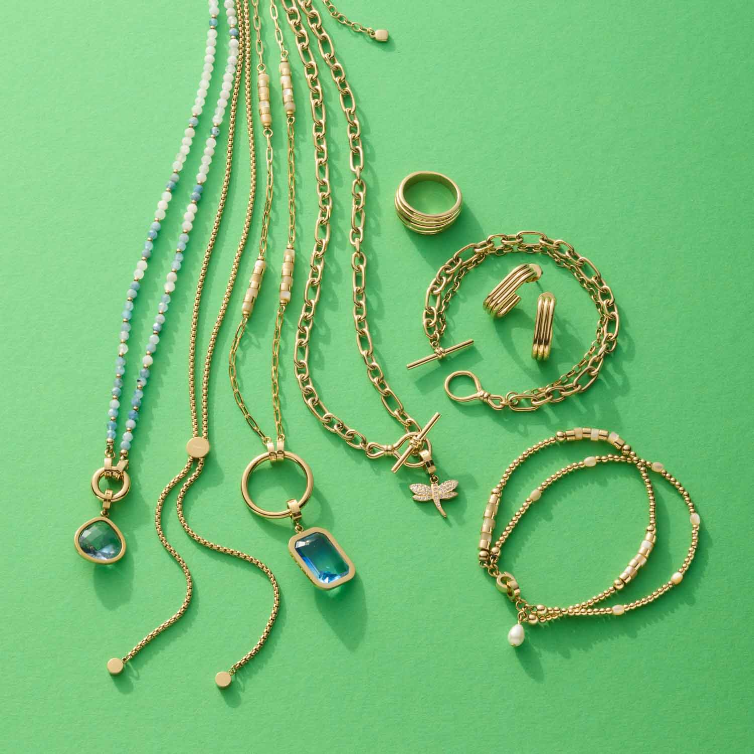 leonardo-bisca-collier-80-cm-dor-clip-mix-pierres-bleues image 6