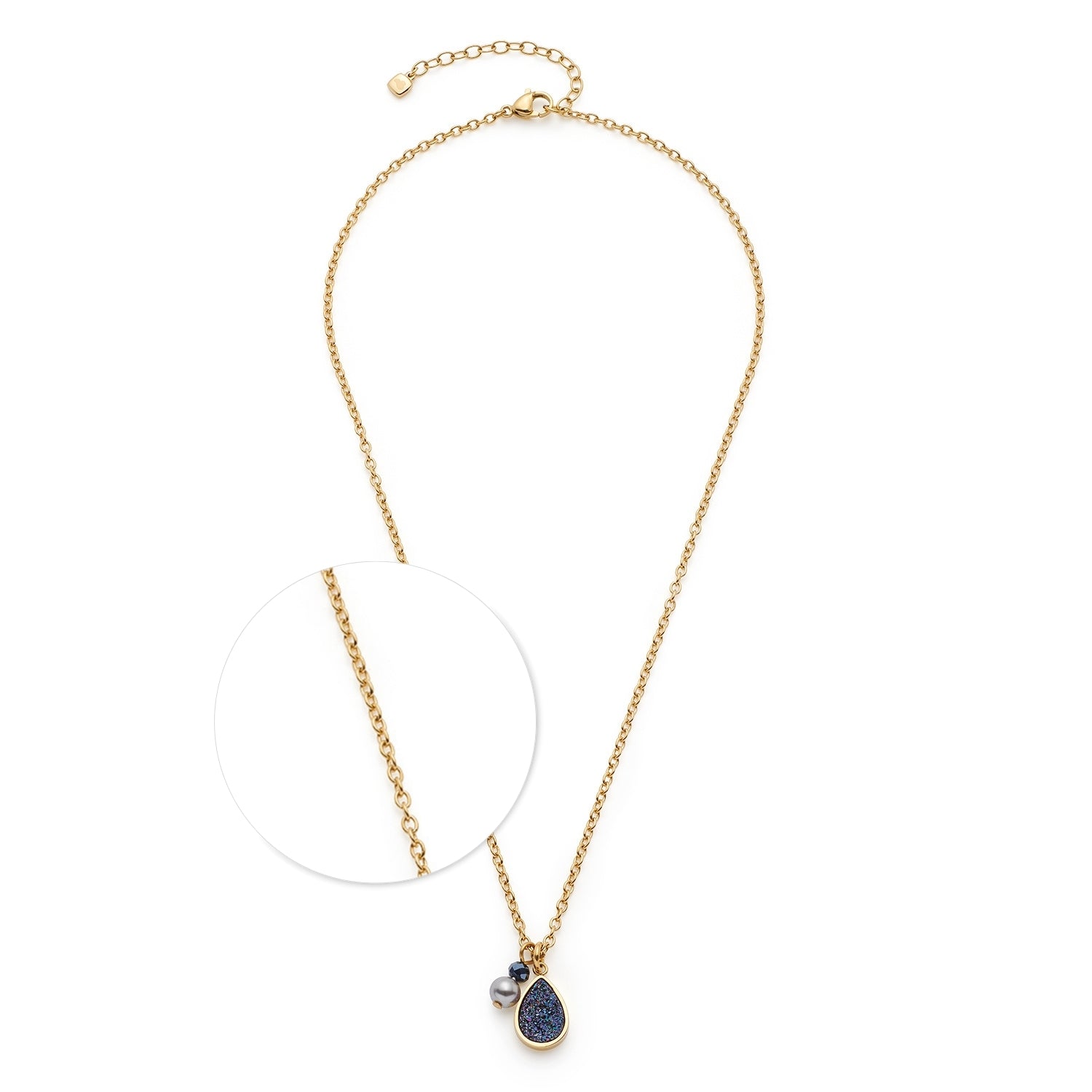 leonardo-aline-45-cm-collier-dor-agate-goutte image 1