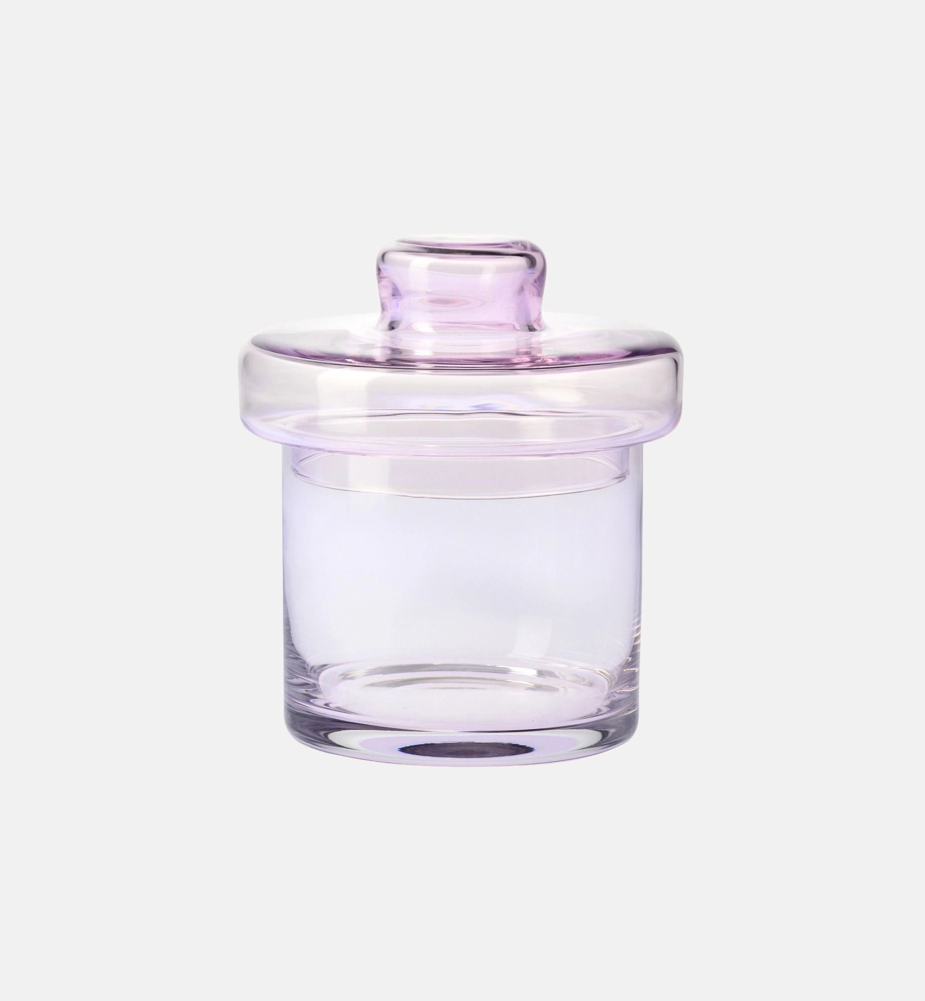 krosno-quartz-bocal-en-verre-rose-21-5-cm-avec-couvercle image 1