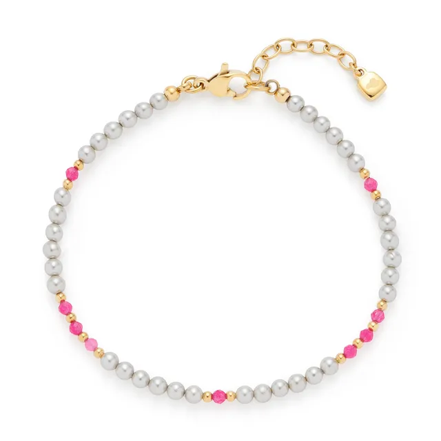 leonardo-ciao-pinky-bracelet-dor-perles-roses image 1
