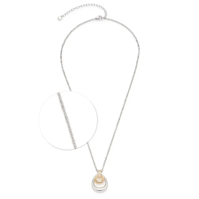 leonardo-livia-collier-pendentif-bicolore-45-cm-zircon image 1
