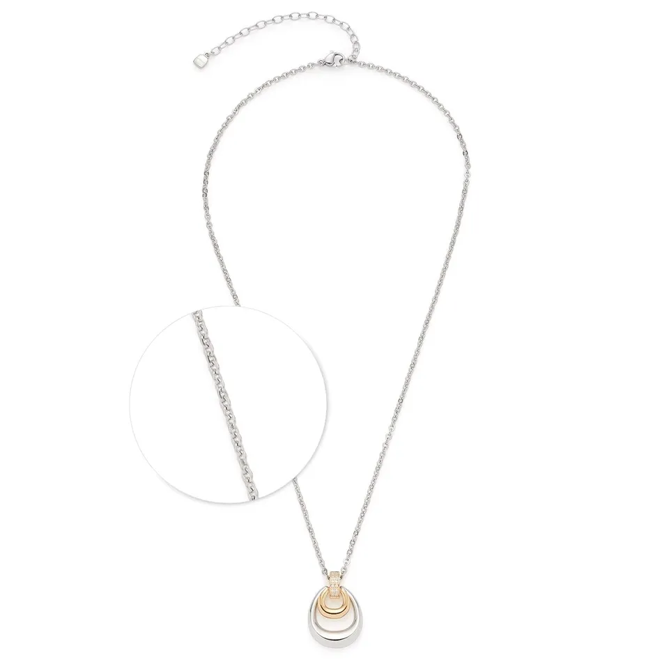 leonardo-livia-collier-pendentif-bicolore-45-cm-zircon image 1