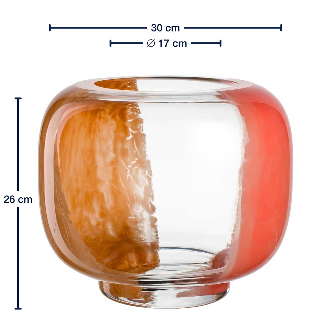leonardo-cipria-due-vase-verre-26-cm-abricot image 3
