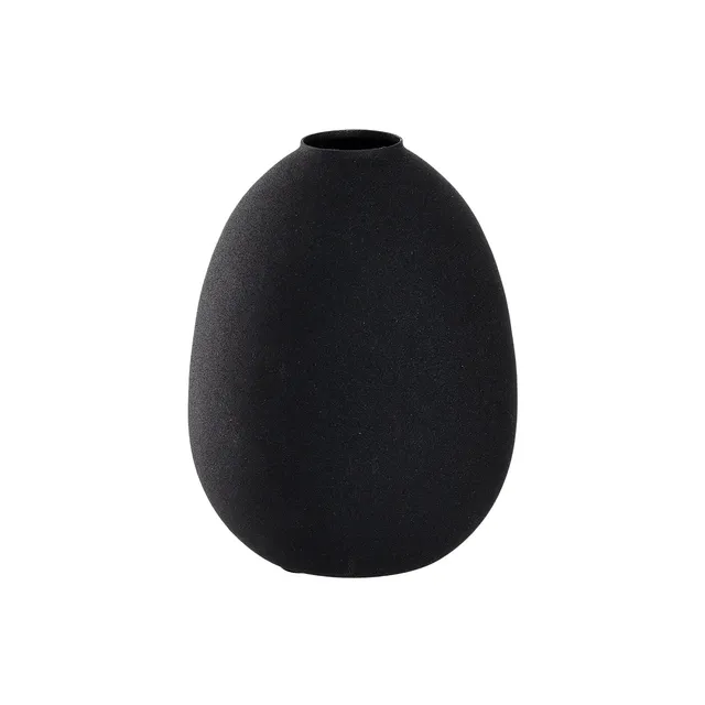 leonardo-casolare-vase-16-cm-noir-m-tal-ovale image 1